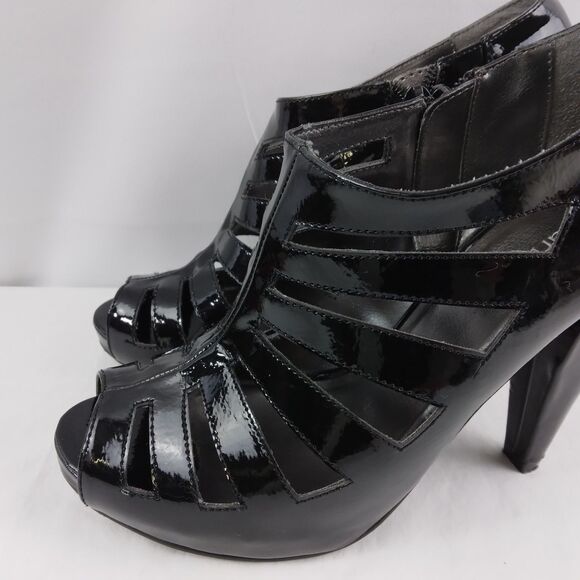 Maurice's Black Patent High-Heeled Open Toe Elegant Women's Size 9 - Picture 8 of 14
